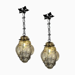 Venetian Magic Murano Pendants, 1980s, Set of 2