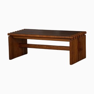 Mesa de centro danesa Mid-Century grande rectangular de pino, años 60