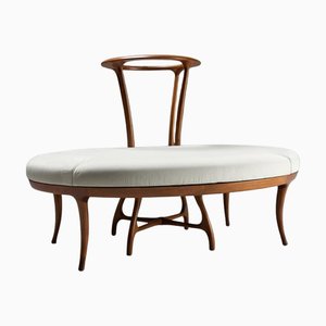 Large Circular Wooden Sofa, 1990s