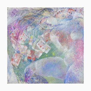 Sebastiano Sanguigni, Woman and Cards, Oil Painting, 2000s