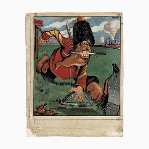 Gabriele Galantara, The Conquest of Porto Arturo, Mixed Media Drawing, 1904