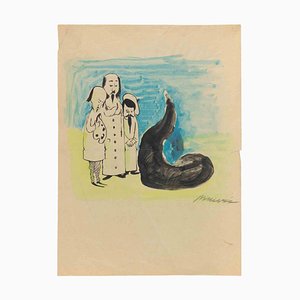 Mino Maccari, The Chinese Monster, Artwork on Paper, 1955