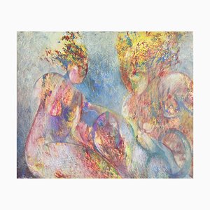 Sebastiano Sanguigni, Nude Figures, Oil Painting, 1999