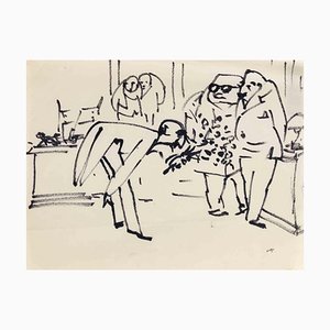 Mino Maccari, Yes Sir!, Kunstwerk auf Papier, 1960er