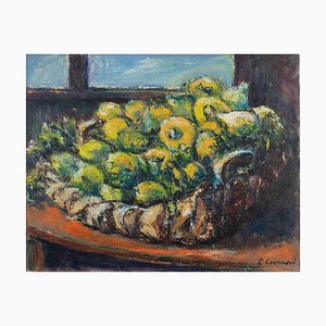 Pino Romanò, Still Life with Lemons, Oil Painting, 2000