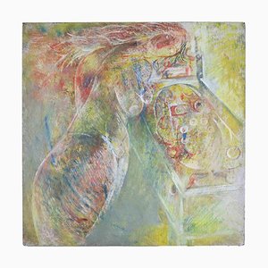 Sebastiano Sanguigni, Nude at the Telephone, Oil Painting, 2000s