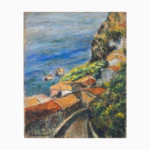 Pino Romanò, The Sea in Scilla, Oil Painting, 1999