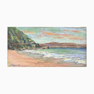 Pino Romanò, View of the Strait of Messina, Oil Painting, 1990s