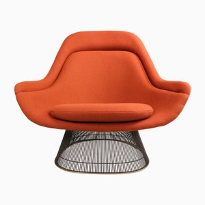 Poltrona in bronzo antico e ruggine di Warren Platner per Knoll, anni '60