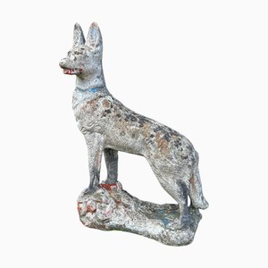 Shepard Garden Dog Ornament Skulptur aus Beton, 1950er