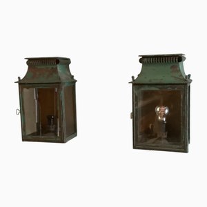 Klassische Modell Garten Wandlampe aus Platina Kupfer, Maison, Frankreich, 1970er, 2er Set