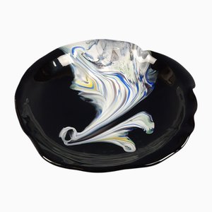Bowl in Black and Multi-Colored Sommerso Glass, 1970s