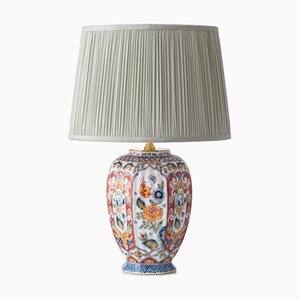 Lampada da tavolo di Delft vintage dipinta a mano di Altena & Krooyenga Makkum, anni '60