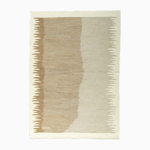 Handwoven Kilim Rug in Beige and Sand Tones