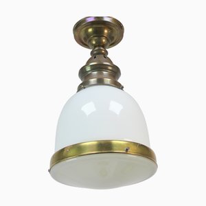 Art Deco Industrial Opaline Lamp, 1920s