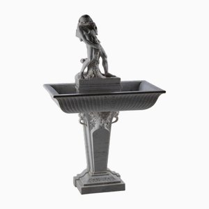 Marmor Wandbrunnen mit Satyr, 19. Jh.