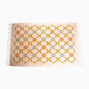 Hand Woven Flatweave Swedish Röllakan Rug by Alice Wallebäck, 1950s