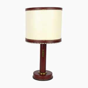 Leather Lamp by Jacques Adnet, 1950s