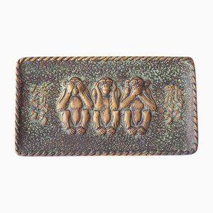 Art Deco Taschentablett aus Bronze von Max Le Verrier, Frankreich, 1930er