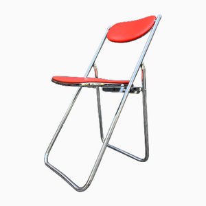 Silla plegable de cromo rojo de Camel Steel Products