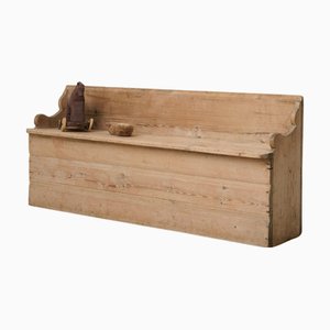 Banco sueco antiguo pequeño de pátina natural