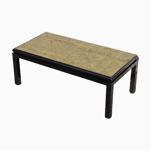 Mid-Century Modern Coffee Table in Gilded Glass by Guy Lefebvre for Maison Jansen, 1970