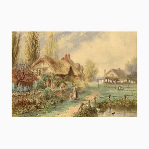 William Henry Harford, Thatched Cottage Scene, Early 20th Century, Watercolour