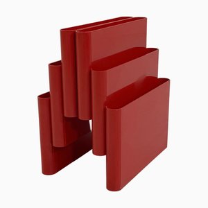 Roter Zeitschriftenständer von Giotto Stoppino für Kartell, 1970er