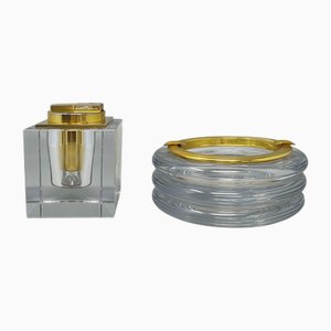 Set da fumo vintage in vetro di Murano di Antonio Imperatore, anni '70, set di 2