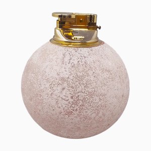 Vintage Table Lighter in Murano Frosted Glass by Paolo Traversi, 1960s