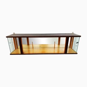 Art Deco Hanging Display Cabinet with Polished Glass and Mirror, 1979