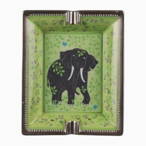 Vintage Ashtray in Green with Elephant by Hermès, 1970s