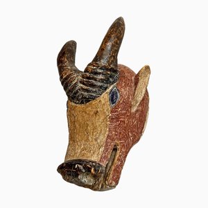 Antike Büffelmaske aus Holz