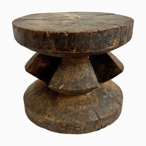Kleiner antiker Dogon Holzhocker, 1890er