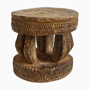 Small Antique Dogon Wood Stool, 1890s