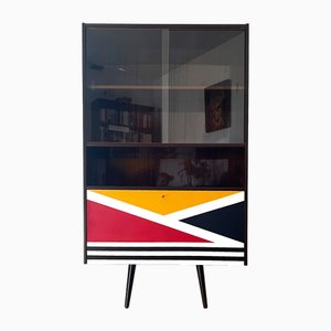 Polnische Glasvitrine mit Bar, 1970er