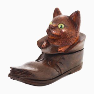 Black Forest Inkwell Cat in Boot, 1890