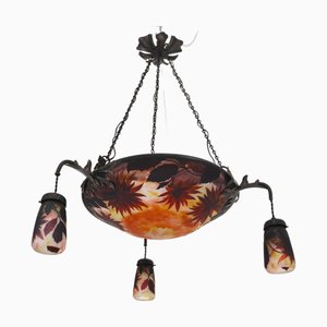 Large Model Dahlia Majorelle Pendant by Louis Majorelle for Daum