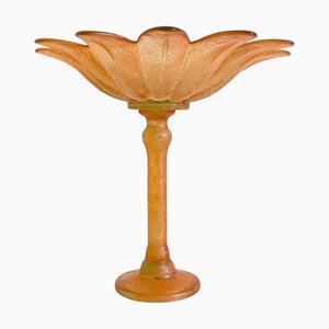 Art Nouveau Sculptural Palm Tree Shaped Vase, 1940s