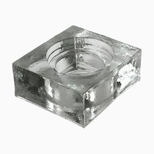 Large Ashtray Bowl in Ice Glass, 1970
