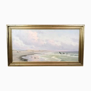 Alfred Olsen, Paesaggio costiero, 1900, Dipinto ad olio su tela, con cornice