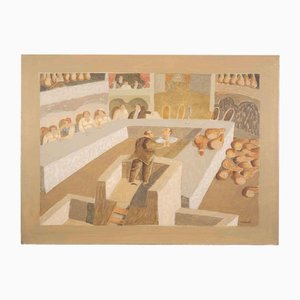 Alberto Gallerati, At the Congress of That Party, 1980s, Oil Painting