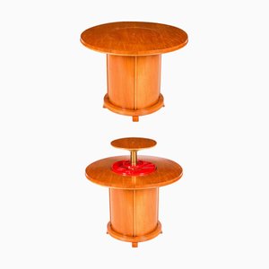 Vintage Art Deco Satin Wood Pop Up Modernist Cocktail Cabinet, 1950s