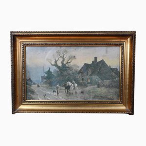 Edwardian Suffolk Cottage Landscape, 1890s, Print, Framed
