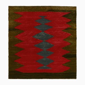 Vintage Red, Blue and Brown Sofren Kilim Rug, 1950s