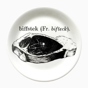 Assiette Beefsteak en Porcelaine Vintage par Stig Lindberg pour Gustavsberg, 1980