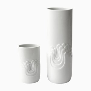 White Porcelain Vases by Tapio Wirkkala, 1970, Set of 2