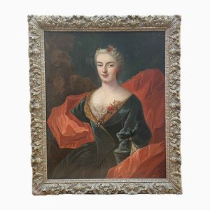 Artista della scuola francese, Ritratto di dama in abito blu, 1794, Olio su tela, con cornice