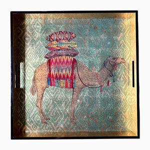 Plateau Carré Dromedary en Bois Laqué par Les Ottomans