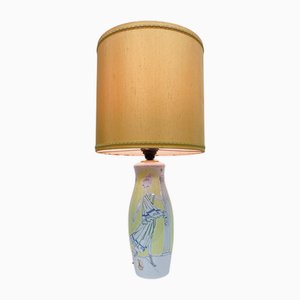Italian Ceramic Table Lamp by Milvia Quadrifoglio, 1950s